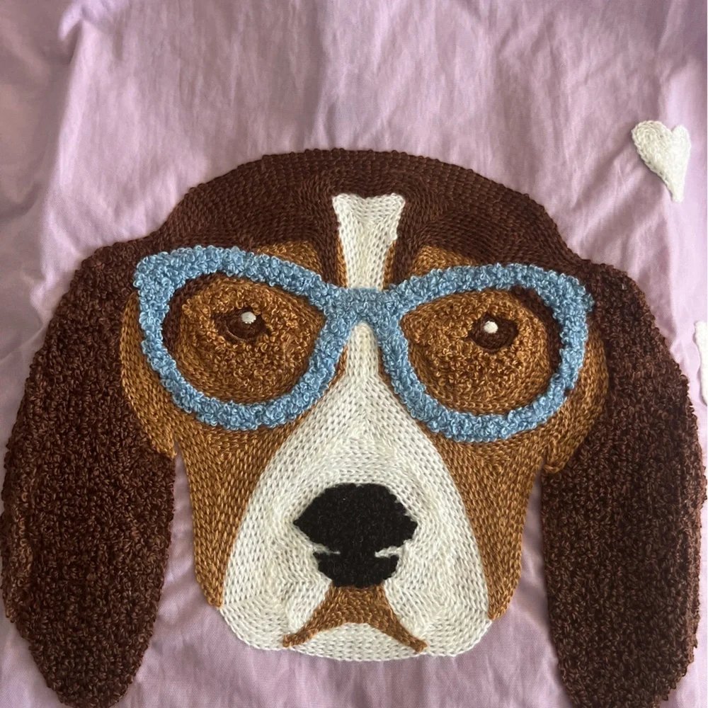 Lavender tote GUAN & BALL , nylon hound with sunglasses ladies girls bag